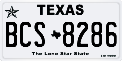 TX license plate BCS8286