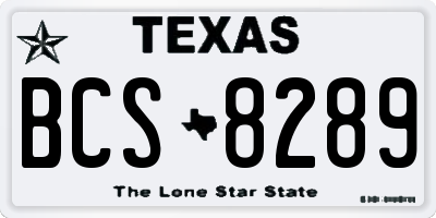 TX license plate BCS8289