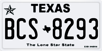 TX license plate BCS8293