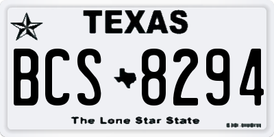 TX license plate BCS8294