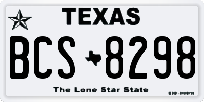 TX license plate BCS8298