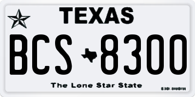 TX license plate BCS8300