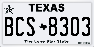 TX license plate BCS8303