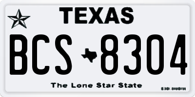 TX license plate BCS8304