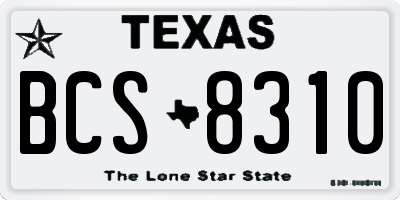 TX license plate BCS8310