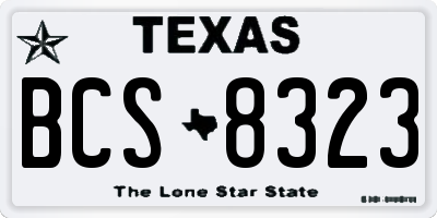 TX license plate BCS8323