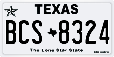 TX license plate BCS8324
