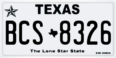 TX license plate BCS8326
