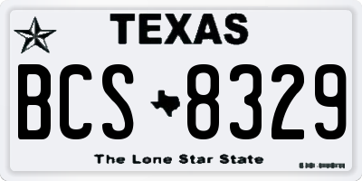 TX license plate BCS8329