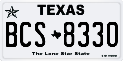 TX license plate BCS8330
