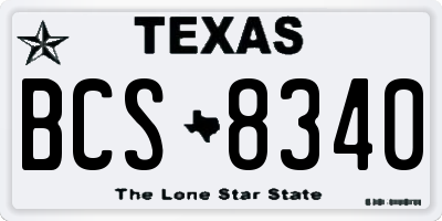TX license plate BCS8340
