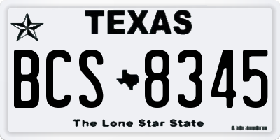 TX license plate BCS8345