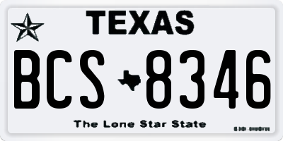 TX license plate BCS8346