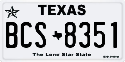 TX license plate BCS8351