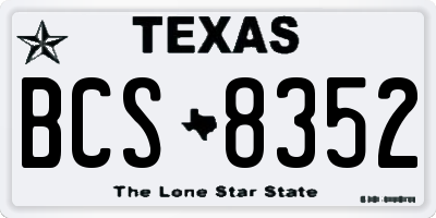 TX license plate BCS8352