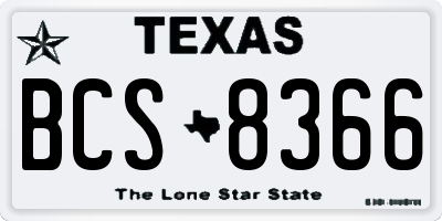 TX license plate BCS8366