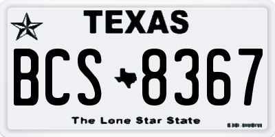 TX license plate BCS8367
