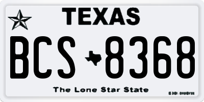 TX license plate BCS8368