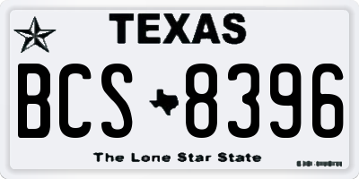 TX license plate BCS8396