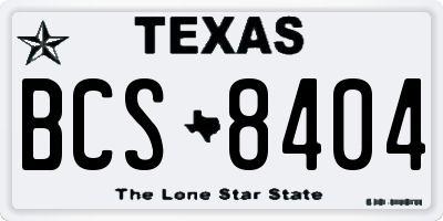 TX license plate BCS8404