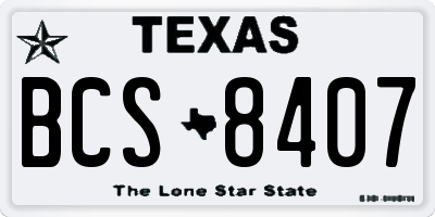 TX license plate BCS8407