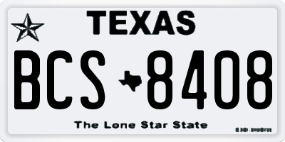 TX license plate BCS8408