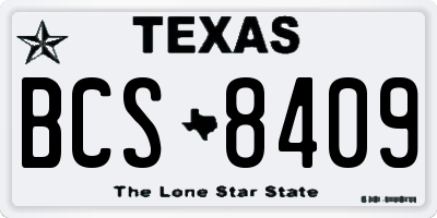 TX license plate BCS8409