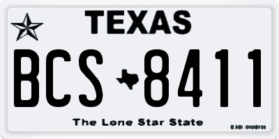 TX license plate BCS8411