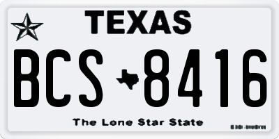 TX license plate BCS8416