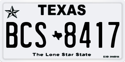 TX license plate BCS8417