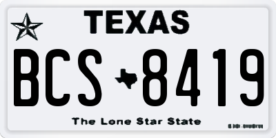TX license plate BCS8419
