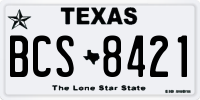 TX license plate BCS8421