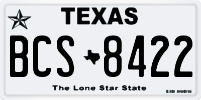 TX license plate BCS8422