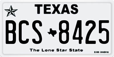 TX license plate BCS8425