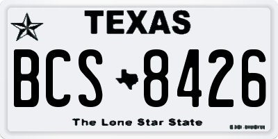 TX license plate BCS8426