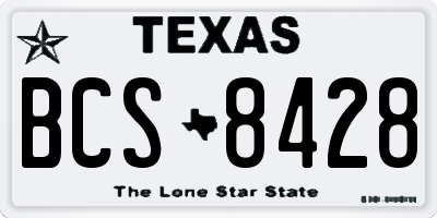 TX license plate BCS8428