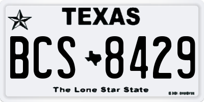 TX license plate BCS8429