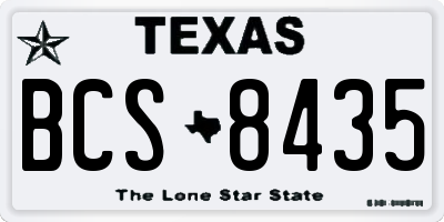 TX license plate BCS8435