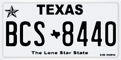 TX license plate BCS8440