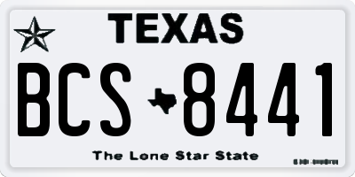 TX license plate BCS8441