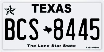 TX license plate BCS8445