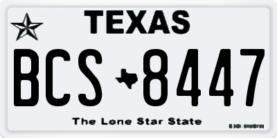 TX license plate BCS8447