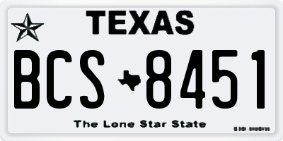 TX license plate BCS8451