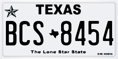 TX license plate BCS8454