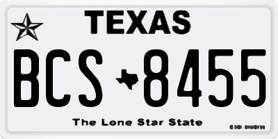 TX license plate BCS8455