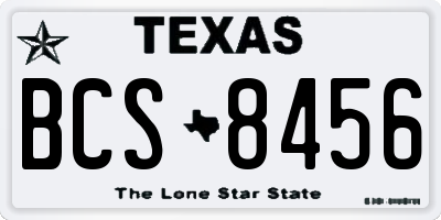 TX license plate BCS8456
