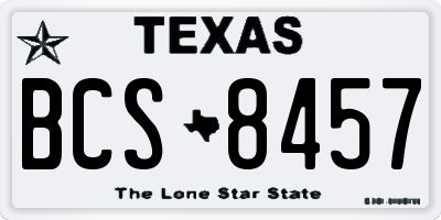 TX license plate BCS8457