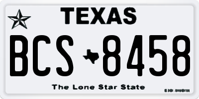 TX license plate BCS8458