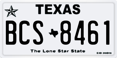TX license plate BCS8461