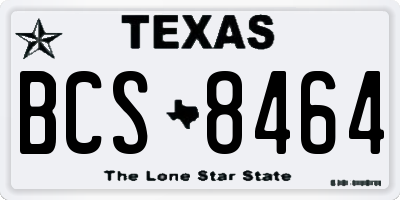 TX license plate BCS8464